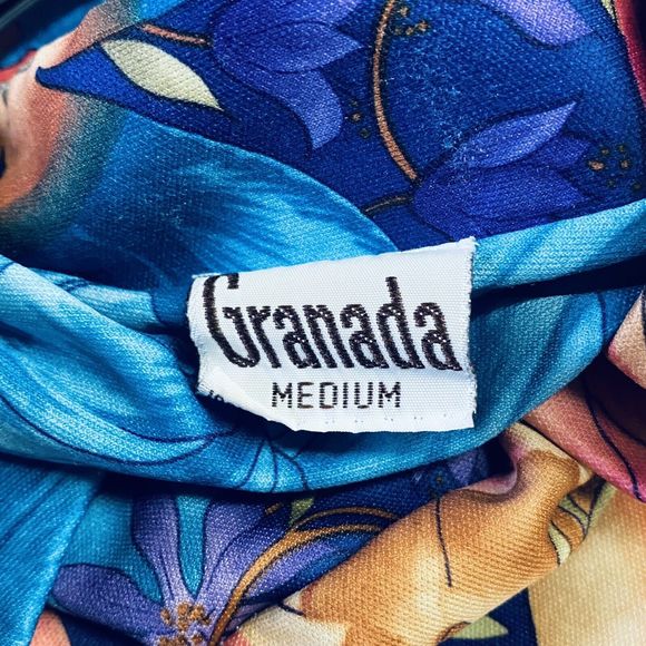 Vintage Granada Muu Muu Grandma Core Housecoat Mrs. Roper MuuMuu 1/4 Zip M - Picture 9 of 9